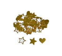 Homea, Set De 100 Confeti De Papel Forma Estrella Y Corazón De Oro Y Blanco