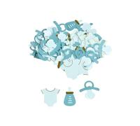 Homea, Set De 100 Confeti Papel Forma Tetina Body Biberón Azul
