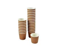 Homéa, Set De 25 Vasos Expresso De Cartón 12Cl Pared Aislante Ondulee Efecto Kraft