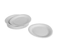 Homéa, Set De 50 Platos De Cartón D23Cm Blanco Sin Película De Plástico