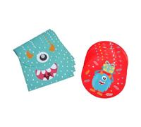 Homéa, Set De 6 Invitaciones+Sobres De Cumpleaños De Papel Monstruos
