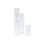 Homéa, Set De 8 Vasos De Plástico Reutilizable 'Tube' 70Ml Transparente