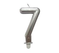 Homea, Vela Cumpleaños Figura 7 con Soporte Plástico H7,5Cm Plata