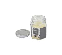 Homea, Vela de cristal con tapa de metal, 5,4 x 5,4 x 7,2 cm Essentiel Parfum Vainilla