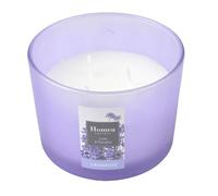 Homea, Vela Verrine 3 mechas D11 x 8 cm Esencial Perfume Lavanda