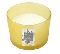 Homea, Vela Verrine 3 mechas D11 x 8 cm Esencial Perfume Vainilla