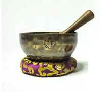 HomeAdri Cuenco tibetano antiguo de 5 pulgadas con diseño de luna llena. El cuenco tibetano de oración viene con cojín de descanso, mazo y golpeador. Fabricado en Nepal