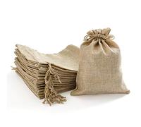 Homealexa 24 Pcs Bolsas de Lino y Cáñamo con Cordón Bolsas de Regalo para Comida Joyas Abalorios Bolsa de Lino para Fiesta Matrimonio Boda Decoracion Amarillo Claro 15x 20cm