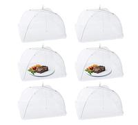Homealexa 6PCS Campanas Plegables para Comida, Protección contra Moscas, para Comida, Fruta, Picnic, Barbacoa, Blanco, 1 Tamaño XL + 5 Estándar