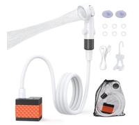 Homealexa Ducha de camping con batería de 6000 mAh, ducha portátil para exteriores con indicador LED, USB-C recargable, 3 modos de chorro, IPX7 resistente al agua, ducha de viaje móvil para camping