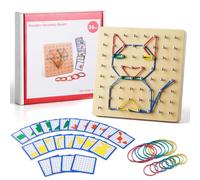 Homealexa Juguete de Madera, Montessori Juguete Creativo con Tarjetas de Actividad y Bandas de Goma, Aprendizaje Educación Juguete para Niños, Inspire la Imaginación y Creatividad de los Niños.