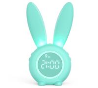 Homealexa Reloj Despertador de Conejo, Conejito Animal Lindo mesita de Noche con luz Nocturna + 6 música Interesante + Función de Cuenta Regresiva, Regalo para niños niños Estudiantes