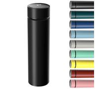 Homealexa Termo Taza de Viaje, Frasco de Vacío de Acero Inoxidable 500ML, Travel Mug Térmica de Doble Pared con LED Pantalla Táctil (Negro)