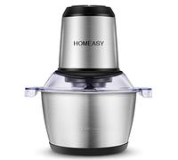 HOMEASY Picadora Eléctrica de Alimetos 350W, 2L Trituradora de Alimentos de Acero Inoxidable, Picadora de Alimentos 4 Cuchillas 2 Velocidades, Picadora de Carne Verduras y Frutas