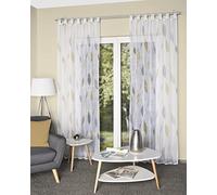 HOMEbasics 49462 Paolo - Cortina con Trabillas (175 x 140 cm), Color Amarillo