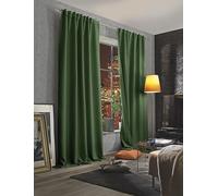 HOMEbasics 85970 ACUSTICO - Cortina acústica con Tela de atenuación, Color: Oliva, tamaño: 245 x 135 cm