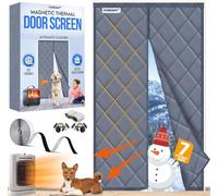 Homebay® Cortina de puerta magnética con aislamiento térmico para invierno, 85 x 200 cm, tela Oxford gruesa, cortina de puerta aislada, cubierta de puerta impermeable (gris, 85 x 200 cm)