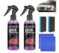 Homebbc 3 in 1 High Protection Quick Car Coating Spray,3 in 1 Ceramic Car Coating Spray,Nano Car Scratch Repair Spray,Quick Coat Car Wax Polish Spray for Cars (2Pcs)
