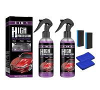 Homebbc 3 in 1 High Protection Quick Car Coating Spray,Nano Car Scratch Repair Spray,Quick Coat Car Wax Polish Spray for Cars,Waterless Wash,Long-Lasting Protection (2Pcs)