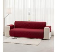Homebliss Funda de Sofa 2 Plazas 120 cm Impermeable, Fundas de Sofa Anti Gatos con Brazos, Protector Sofa Universal Reversible, Borgoña