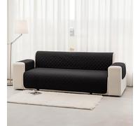 Homebliss Funda de Sofa 3 Plazas 170 cm Impermeable, Fundas de Sofa Anti Gatos con Brazos, Protector Sofa Universal Reversible, Negro