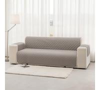 Homebliss Funda de Sofa 3 Plazas 170 cm Impermeable, Fundas de Sofa Anti Gatos con Brazos, Protector Sofa Universal Reversible, Gris Claro