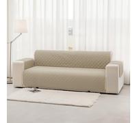 Homebliss Funda de Sofa 4 Plazas 220 cm Impermeable, Fundas de Sofa Anti Gatos con Brazos, Protector Sofa Universal Reversible, Beige