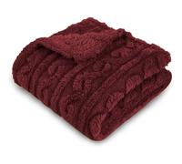 Homebliss Manta Extra Suave 150 x 200 cm, Franela de Una Sola Capa, Multiusos Plaid para Cama,cubrecama, Cubresofá,100% Microfibra Flannel Blanket,para Toda Estación-Burdeos