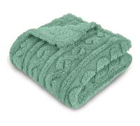 Homebliss Manta Extra Suave 220 x 240 cm, Franela de Una Sola Capa, Multiusos Plaid para Cama,cubrecama, Cubresofá,100% Microfibra Flannel Blanket,para Toda Estación-Verde Agua