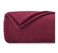 Homebliss Mantas para Sofa 130 x 150 cm,Manta Polar Franela Extra Suave,100% Microfibra Flannel Blanket,Multiusos Plaid para Cama,Cubrecama,Cubresofá,Borgoña