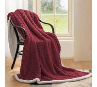 Homebliss Mantas para Sofa 130 x 150 cm, Mantas Sherpa Extra Suave,Multiusos Plaid para Cama,Cubrecama, Cubresofá,100% Microfibra Flannel Blanket,para Toda Estación-Burdeos
