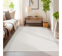 HomebyHome Alfombra 280x370 cm Crema, Lisa y Suave, Bouclé Moderno para Loft o Salón Grande, Fácil de Cuidar y Elegante