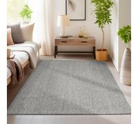 HomebyHome Alfombra 280x370 cm Gris, Lisa y Suave, Bouclé Moderno para Loft o Salón Grande, Fácil de Cuidar y Elegante
