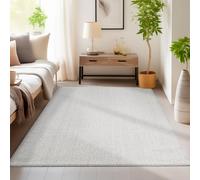 HomebyHome Alfombra 280x370 cm Plata, Lisa y Suave, Bouclé Moderno para Loft o Salón Grande, Fácil de Cuidar y Elegante