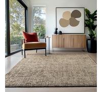 HomebyHome Alfombra Algodón Chenille Beige 160x230 cm Lavable, Estilo Boho, Vintage Kelim, Pelo Corto, Antideslizante, Suave, Monocromático Mélange, para Sala, Dormitorio, Oficina y Cocina