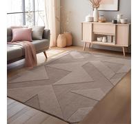 HomebyHome Alfombra Bohemio con Diseño Geométrico Beige 160x230 cm, Alfombra Decorativa, Suave y Fácil de Cuidar, Efecto 3D, Alfombra para Salón y Dormitorio, Lavable Alfombra Grande