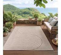 HomebyHome Alfombra de Exterior Beige 200x290 cm, Resistente a la Intemperie y a los Rayos UV, para la Cocina, el balcón, la terraza, así como para el salón y el Comedor