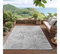 HomebyHome Alfombra de Exterior Gris 160x230 cm, Resistente a la Intemperie y a los Rayos UV, para la Cocina, el balcón, la terraza, así como para el salón y el Comedor
