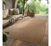 HomebyHome Alfombra Exterior 280x370 cm XXL Resistente a la Intemperie Fácil Cuidado Aspecto Yute Natural Diseño Escandinavo para Salón Terraza Balcón