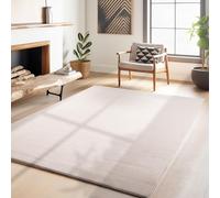 HomebyHome Alfombra Lavable 120x170 cm Beige Moderna Color Liso Pelo Corto Suave Antideslizante Lavable a Máquina para Salón Dormitorio Comedor Cocina