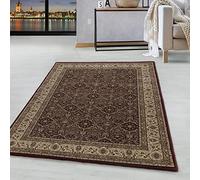 HomebyHome Alfombra Oriente la Pila Corta Ornamentos Diseño de Bordes Sala de Estar Suave Grande Pequeño Rectangular Rojo, Color:Rojo, Tamaño:300x400 cm