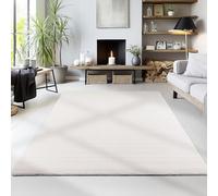 HomebyHome Alfombra Pasillo Lavable 80x250 cm Crema Moderna Color Liso Suave Antideslizante Fácil Cuidado Lavable a Máquina para Entrada Dormitorio Cocina