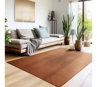 HomebyHome Alfombra Pasillo Lavable 80x250 cm Marrón Moderna Color Liso Suave Antideslizante Fácil Cuidado Lavable a Máquina para Entrada Dormitorio Cocina
