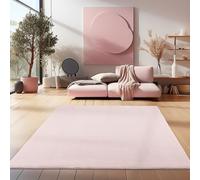 HomebyHome Alfombra Pasillo Lavable 80x250 cm Rosa Moderna Color Liso Suave Antideslizante Fácil Cuidado Lavable a Máquina para Entrada Dormitorio Cocina