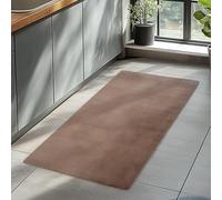 HomebyHome Alfombra Runner Marrón 60x100 cm Alfombra de Pelo Corto Lavable, Antideslizante y Suave, Diseño Monocromático Moderno para Dormitorio, Cocina y Pasillo