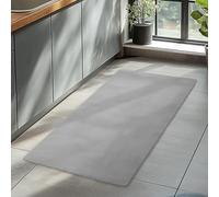 HomebyHome Alfombra Runner Plata 60x100 cm Alfombra de Pelo Corto Lavable, Antideslizante y Suave, Diseño Monocromático Moderno para Dormitorio, Cocina y Pasillo