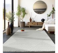 HomebyHome Alfombra Salon de Pelo Corto 300x400 (280 x 370 cm) Gris-5 - Alfombras de Habitacion diseño geométrico, 3D, escandinavo, Sala de Estar Suave - Moderna Alfombra Cocina, Alfombra Dormitorio