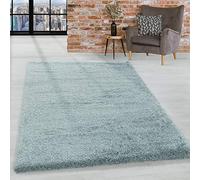 HomebyHome Alfombra Salon Peludo de Pelo Largo 50mm Azul 80x150 cm - Alfombras de Habitacion Sala de Estar Modernas Suave y Esponjoso - Alfombras Dormitorio Moqueta Cocina Corredor
