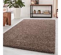 HomebyHome Alfombra Salon Peludo de Pelo Largo 50mm Moca 120x170 cm - Alfombras de Habitacion Sala de Estar Modernas Suave y Esponjoso - Alfombras Dormitorio Moqueta Cocina Infantil Rectangular