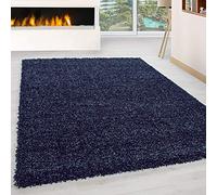 HomebyHome Alfombra Salon Peludo de Pelo Largo Azul Marino 80x250 cm - Alfombras de Habitacion Sala de Estar Modernas Suave y Esponjoso - Alfombras Dormitorio Moqueta Cocina Pasillo Corredor